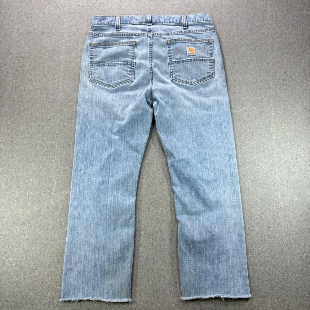 Vintage Carhartt Distressed Light Wash Patina Raw Hem Jeans